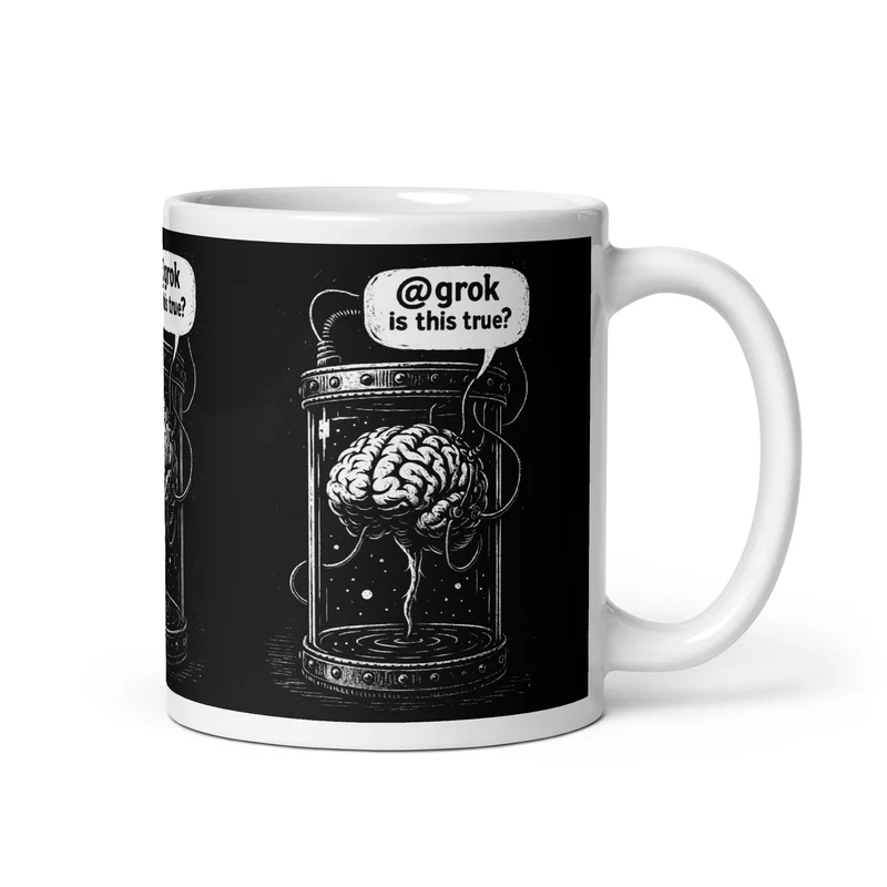 Brain in a vat asking AI - Mug