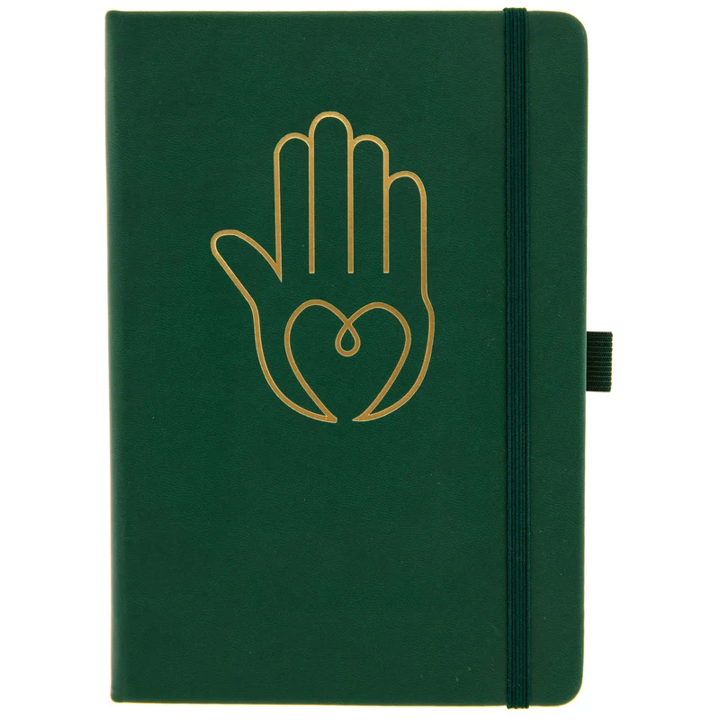 Yoga Notizbuch A5 - Hand grün