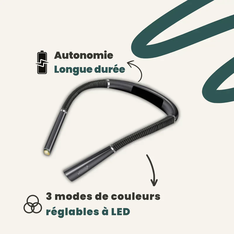 Lampe de lecture à cou flexible - Rechargeable