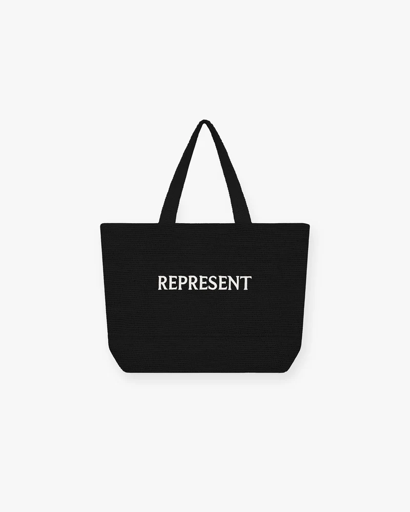 Raffia Tote Bag - Jet Black