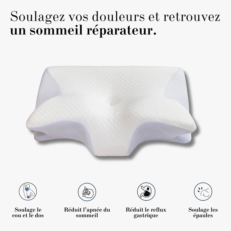 Oreiller ergonomique à mémoire de forme V2