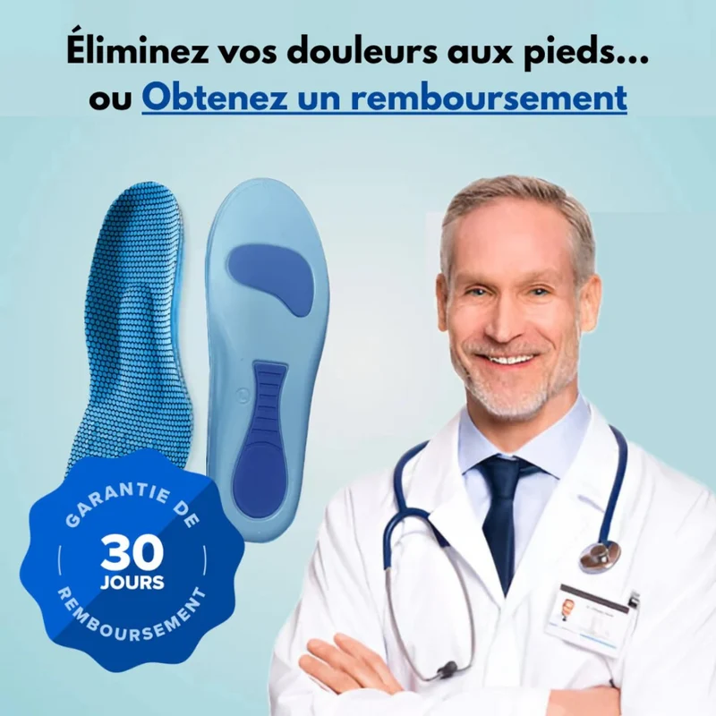 Semelles ergonomiques confort pour pieds sensibles