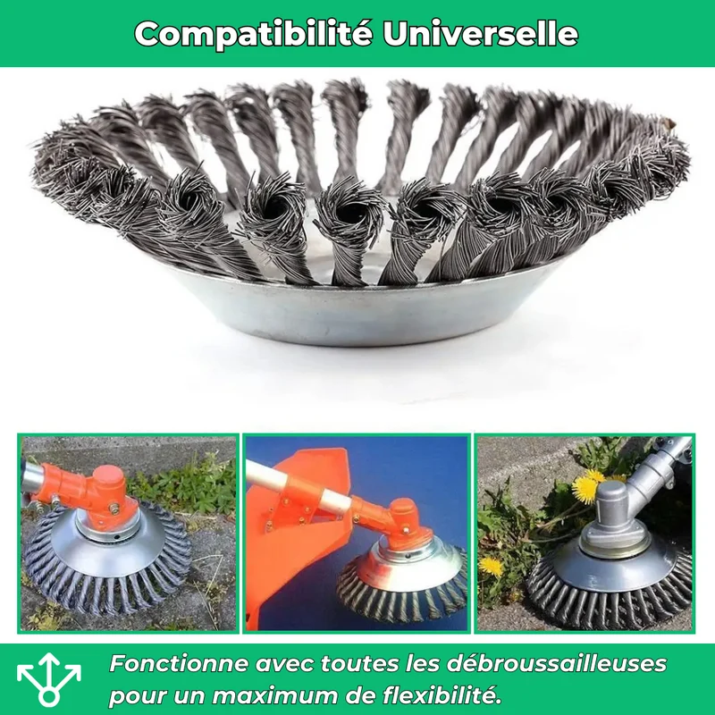 Tête de débroussailleuse universelle en acier torsadé