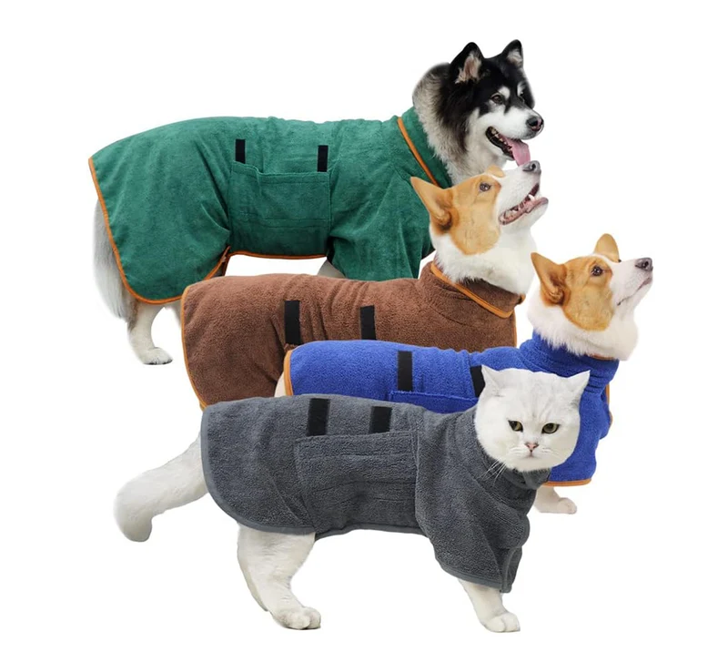 Peignoir absorbant pour chien