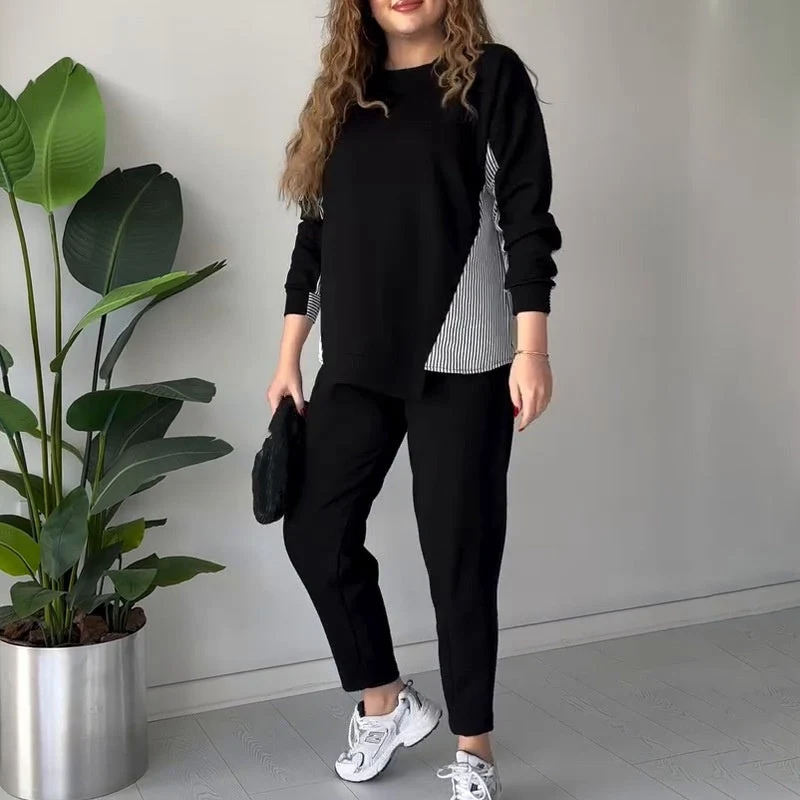 Ensemble détente 2 pièces à blocs de couleurs pour femmes