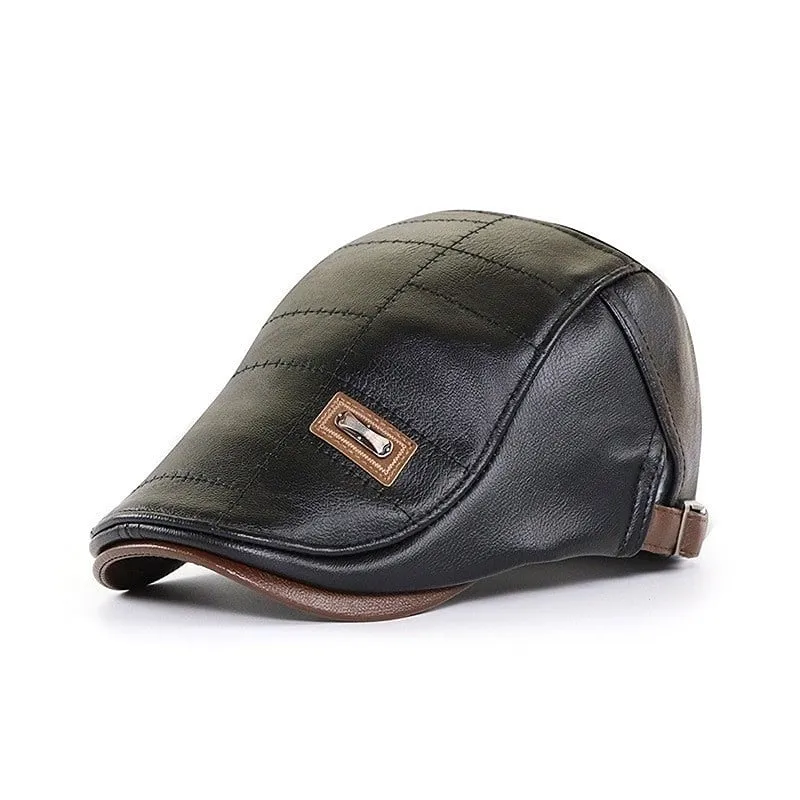 Nouveau béret en cuir tendance
