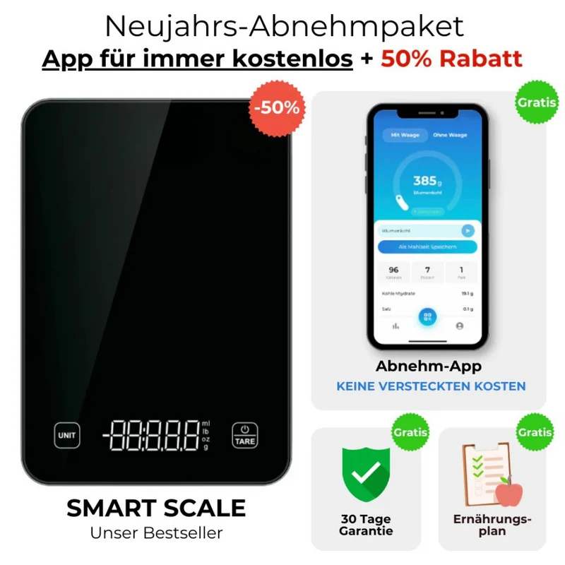 Balance de cuisine intelligente numérique avec connectivité App