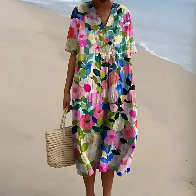 Robe Fleurie Bohème – Coupe Ample et Tissu Léger pour l’Été