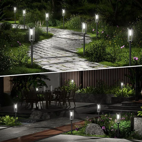 Lampes solaires LED d’extérieur – Éclairage pour jardin et chemin (lot de 2)