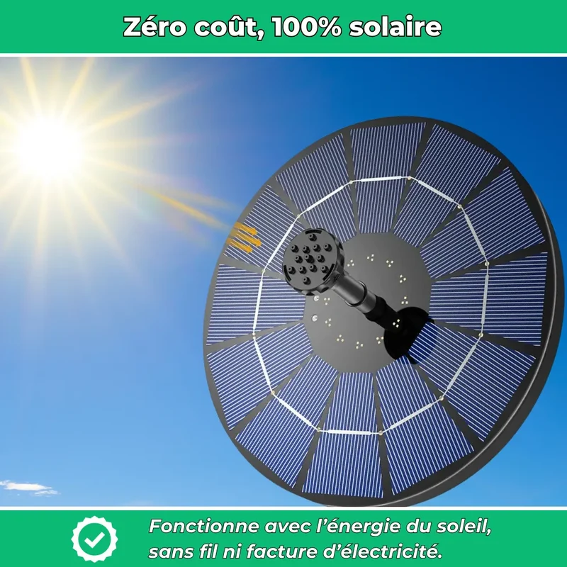 Fontaine solaire pour bassin et jardin – Autonome & Décorative