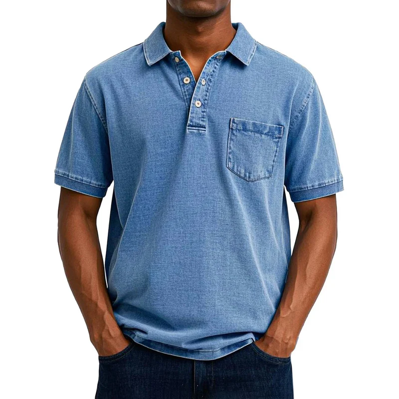 Chemise Polo Vintage Décontractée pour Homme