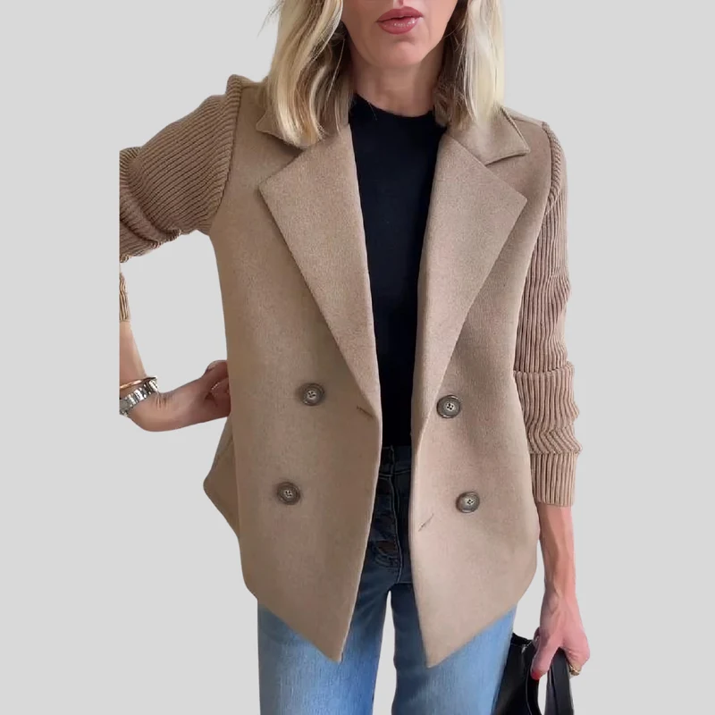 Blazer élégant à manches tricotées