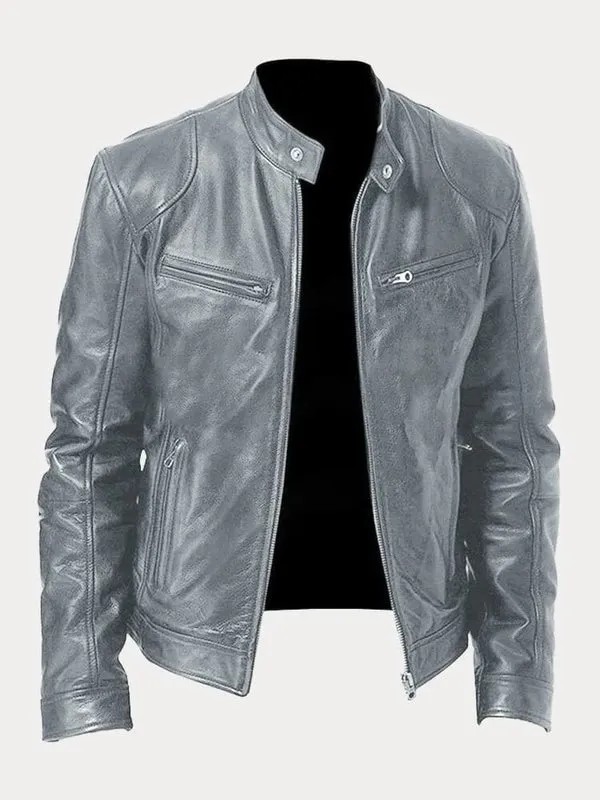 Veste en cuir décontractée