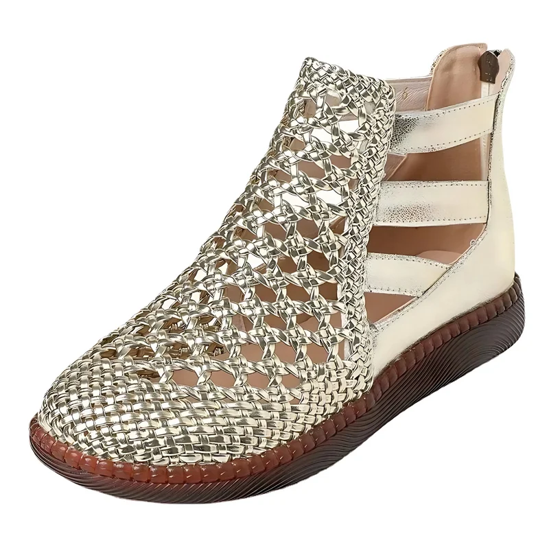 Bottes sandales confortables en cuir véritable