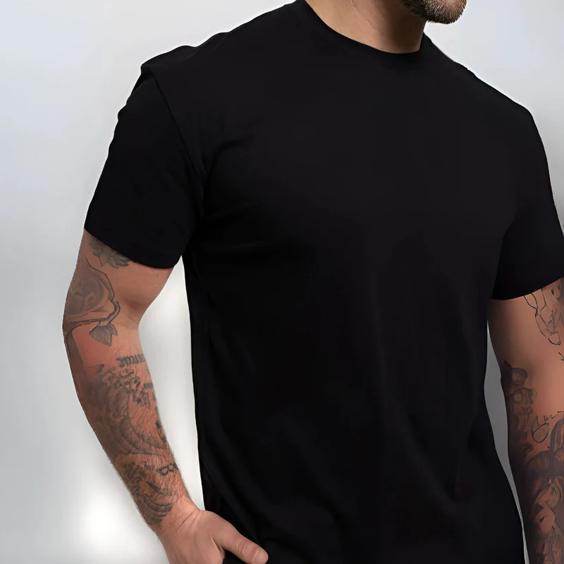 Lot de 3 t-shirts homme – Basique noir à col rond pour tous les jours