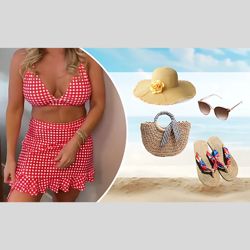 Bikini deux pièces à motif à carreaux