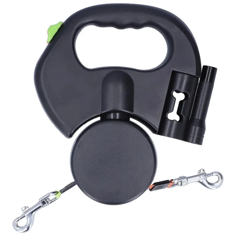 Double Laisse Rétractable Anti-Enchevêtrement pour Chiens