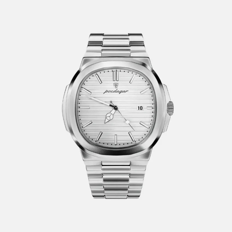 Montre-bracelet minimaliste Blanc Acier inoxydable