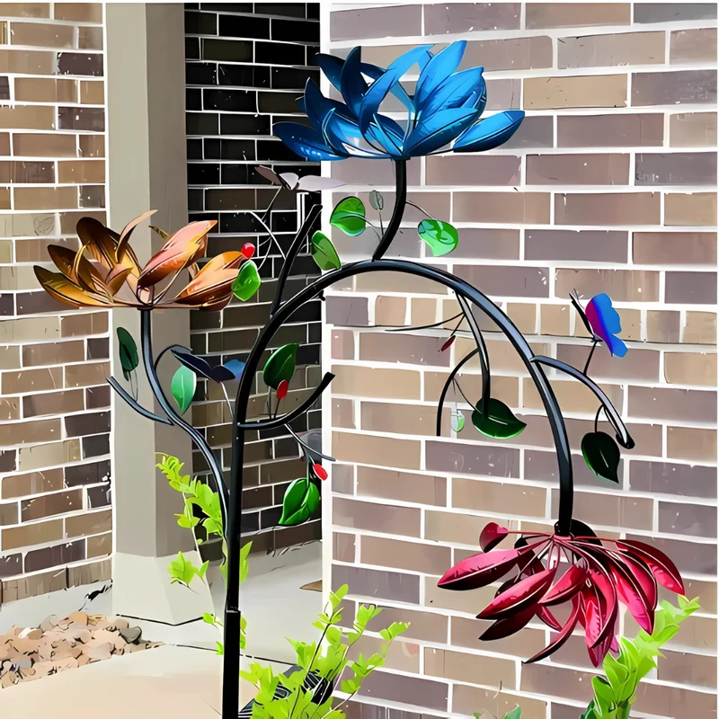 Carillon à vent coloré avec fleurs pour jardin et balcon