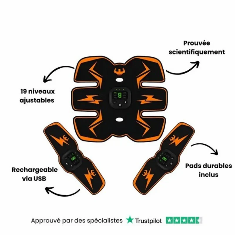 Stimulateur EMS pour le ventre, les bras et les jambes