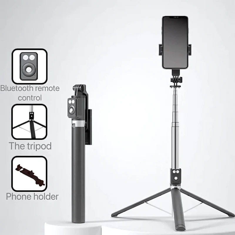 Perche à selfie rétractable et trépied polyvalent pour téléphone portable
