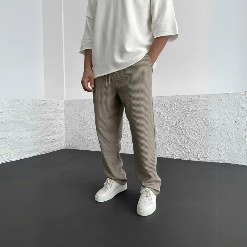 Pantalon à côtes à coupe ample