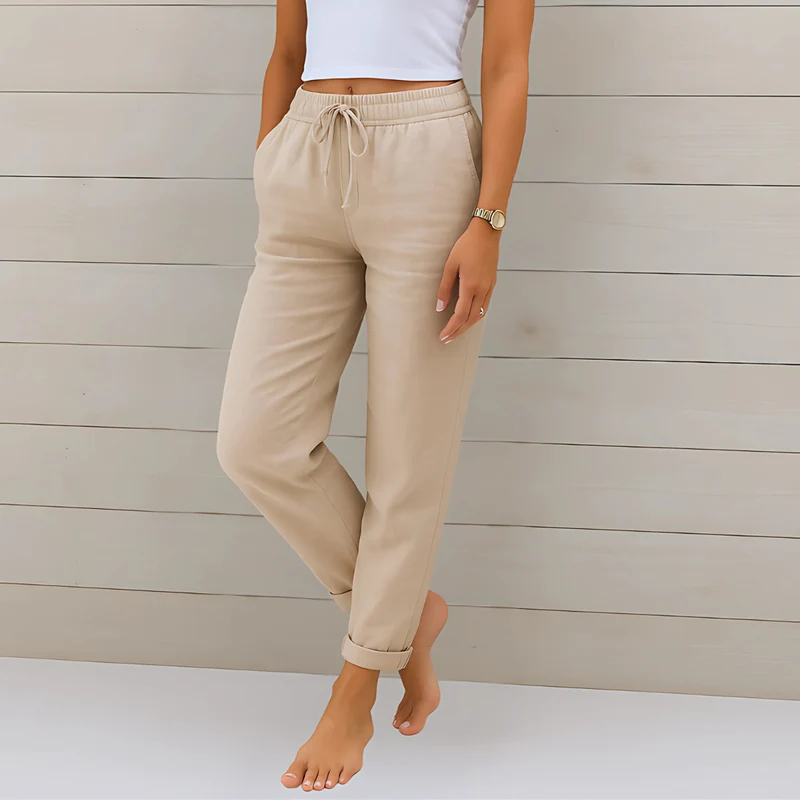 Pantalon léger en lin pour femme