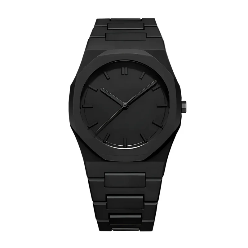 Montre minimaliste noire en céramique