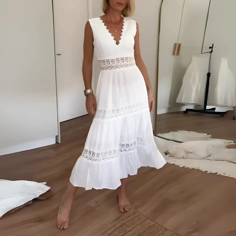 Robe d'été longue et blanche