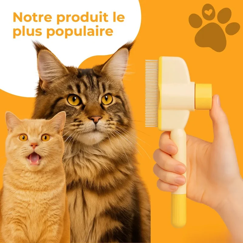 Brosse attrape-poils pour chat