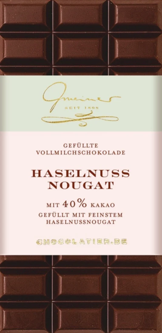 Gefüllte Vollmilchschokolade - Haselnussnougat