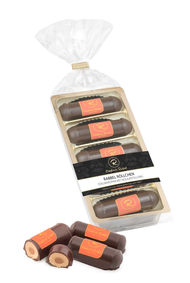 Rabbel Marzipan-Nougat-Röllchen