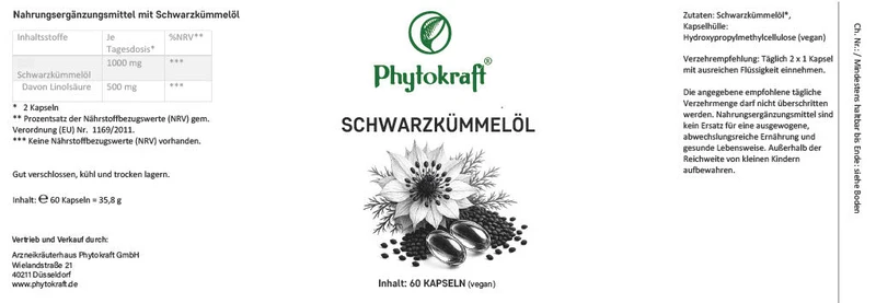 Schwarzkümmelöl Kapsel Phytokraft