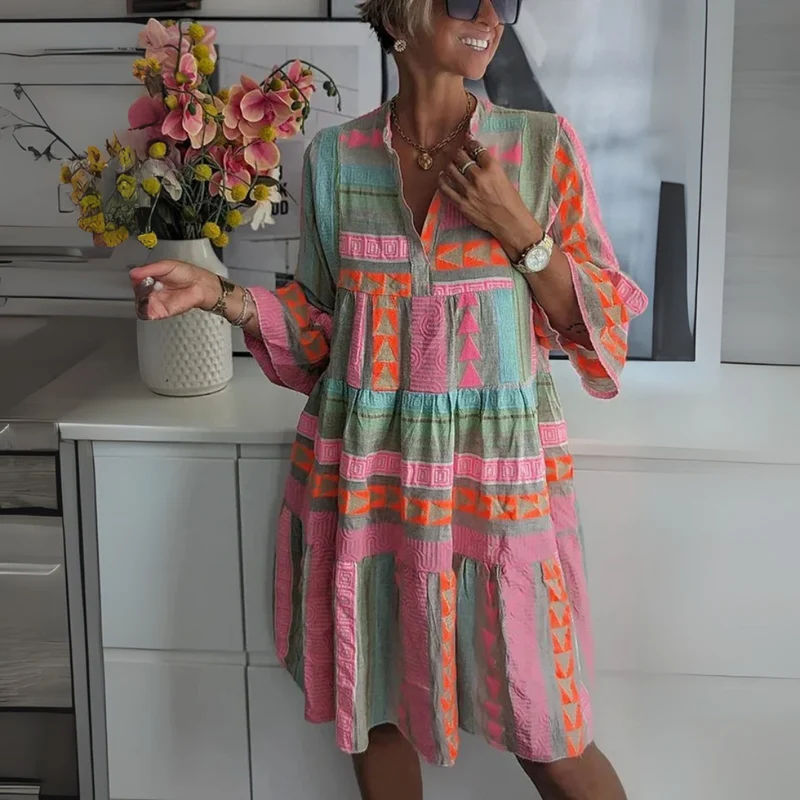 Robe bohème à étages pour femme