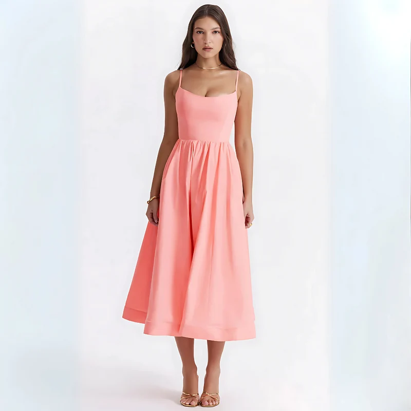 Robe midi femme à bretelles