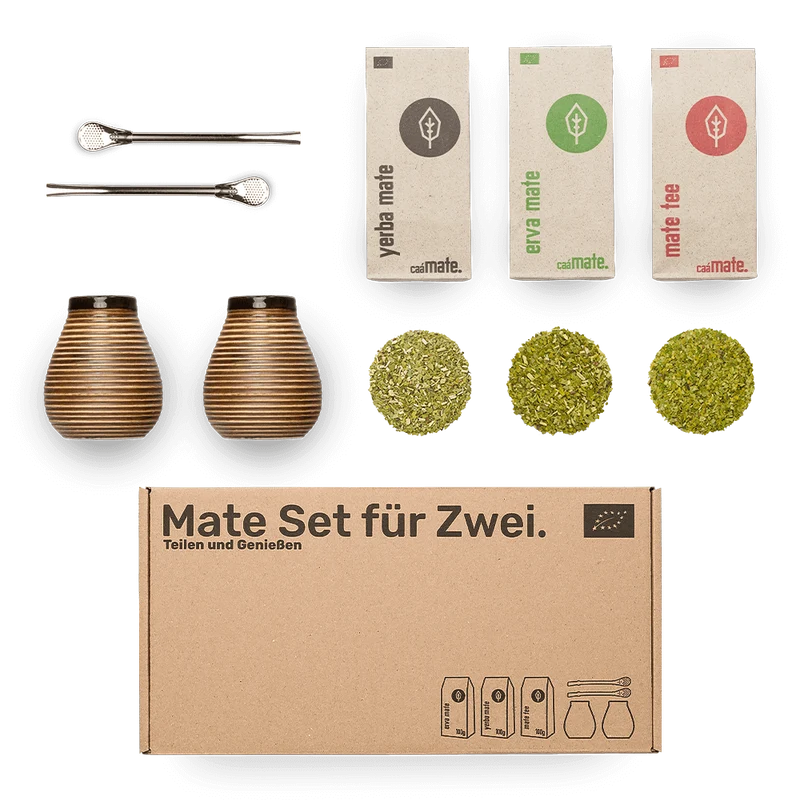 Mate-set voor 2 personen van keramiek