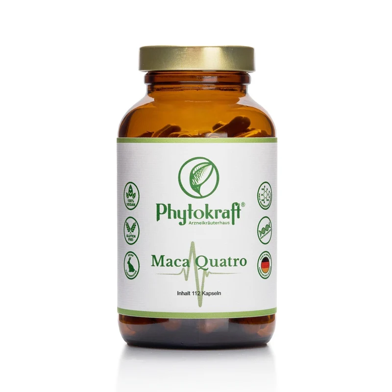 Maca Quatro Macawurzel Extrakt, Ashwagandha Extrakt, L- Arginin & Tribulus Extrakt