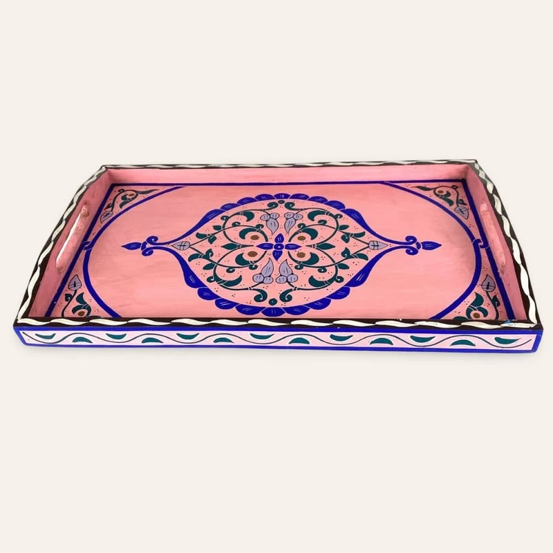 Rosa marokkanisches Teetablett 47x28