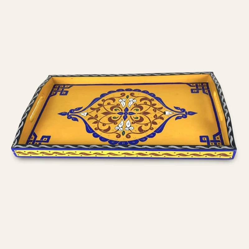 Gelbes marokkanisches Teetablett 47x28