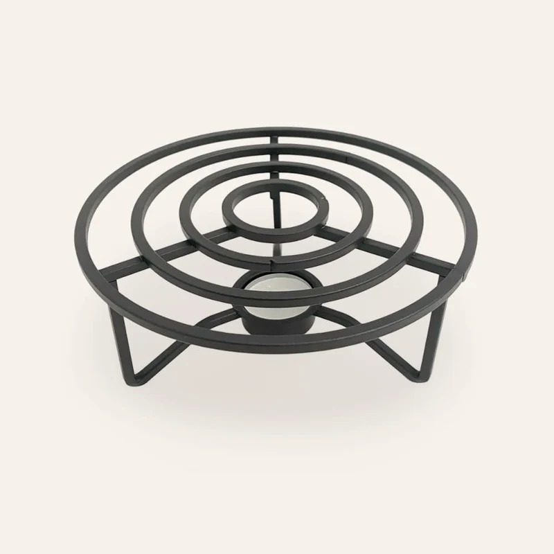 Runder Kerzenhalter aus Netzstoff, 17 cm