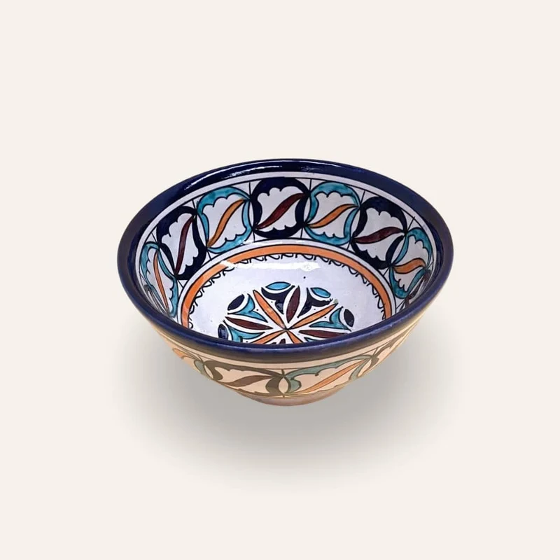 Arabische Salatschüssel aus Keramik, Blau, 18 cm