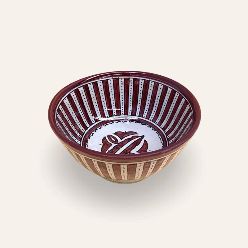 Arabische Keramik-Salatschüssel Fez Granat 18cm