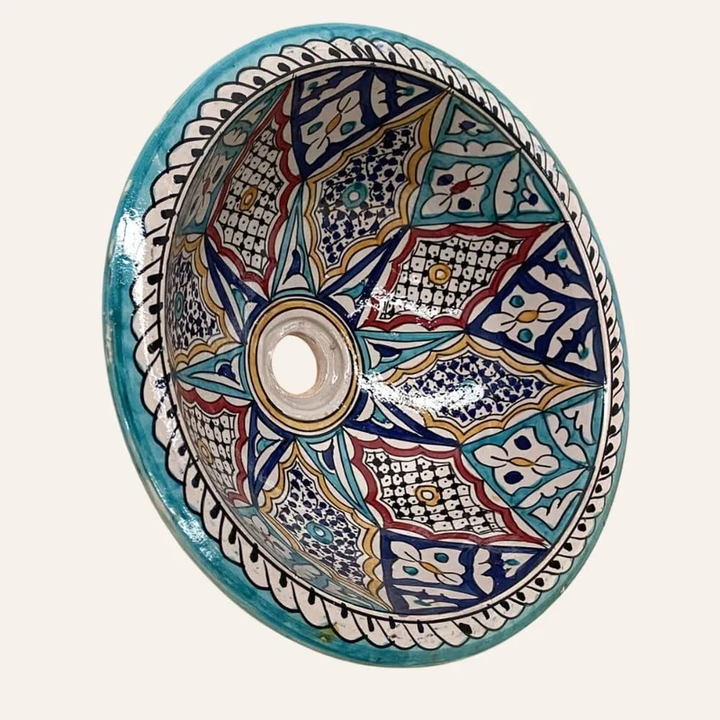 Arabisches mehrfarbiges Keramikwaschbecken 40 cm