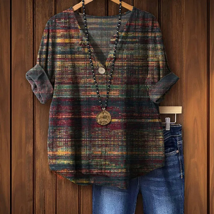 Chemisier vintage multicolore