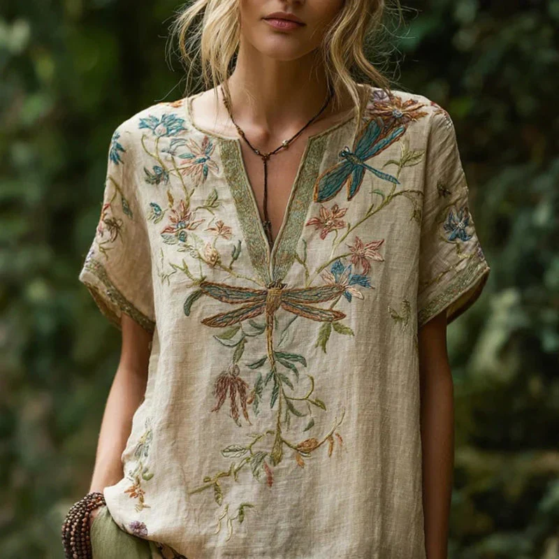 Blouse à motif floral vintage
