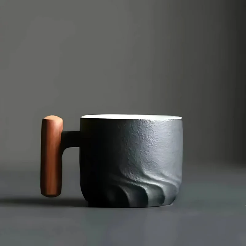 Tasses à espresso vintage avec poignée en bois