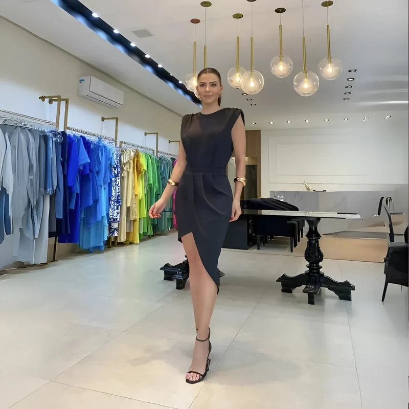 Robe de soirée asymétrique