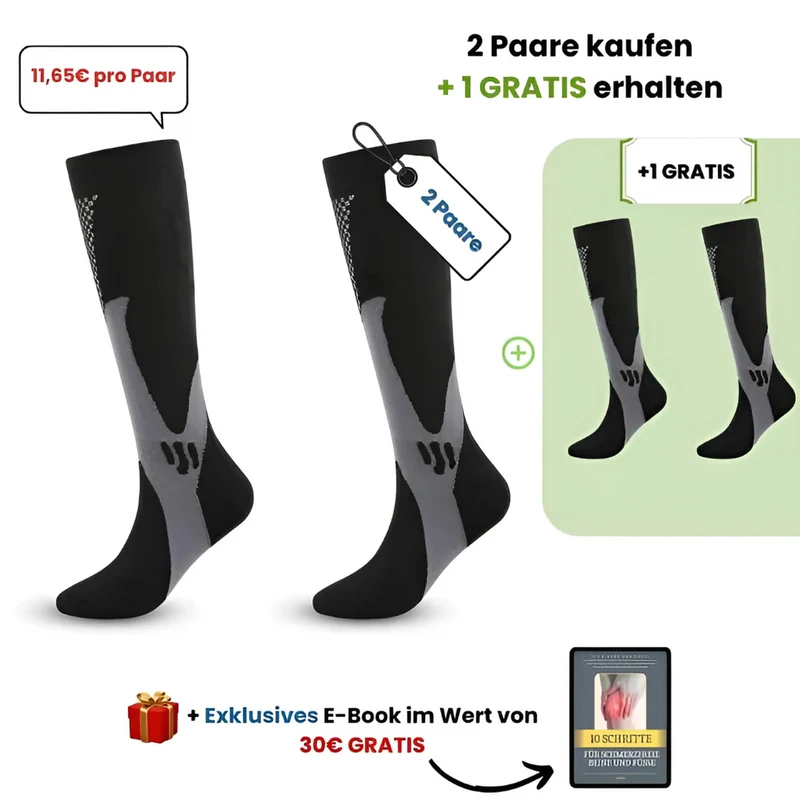 Chaussettes de compression avec soutien tri-zone