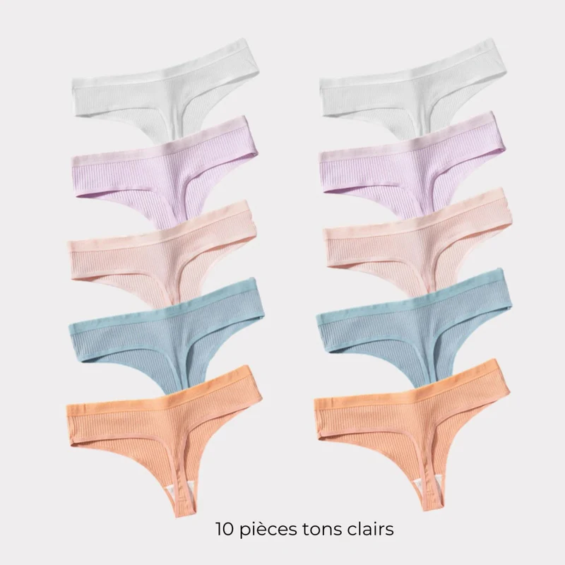 Lot de strings confortables en coton