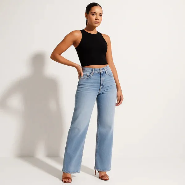 Jean taille haute sculptant